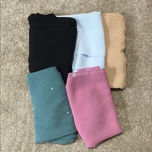 Elegant Multicolor Hair Scarf/Hijab Set